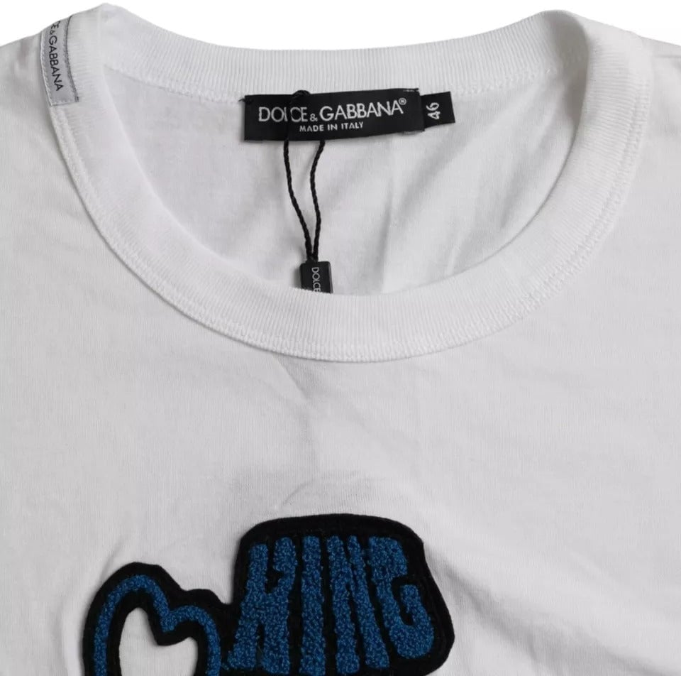 Dolce & Gabbana White King Of Love Round Neck Short Sleeves T-shirt Wit