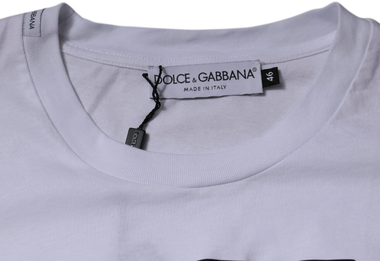 Dolce & Gabbana White DG Logo Cotton Crew Neck T-shirt Wit