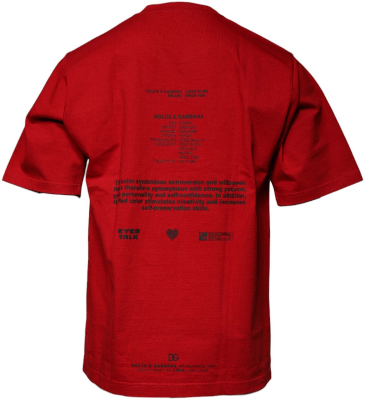 Dolce & Gabbana Red DG Eye Cotton Crew Neck T-shirt Rood