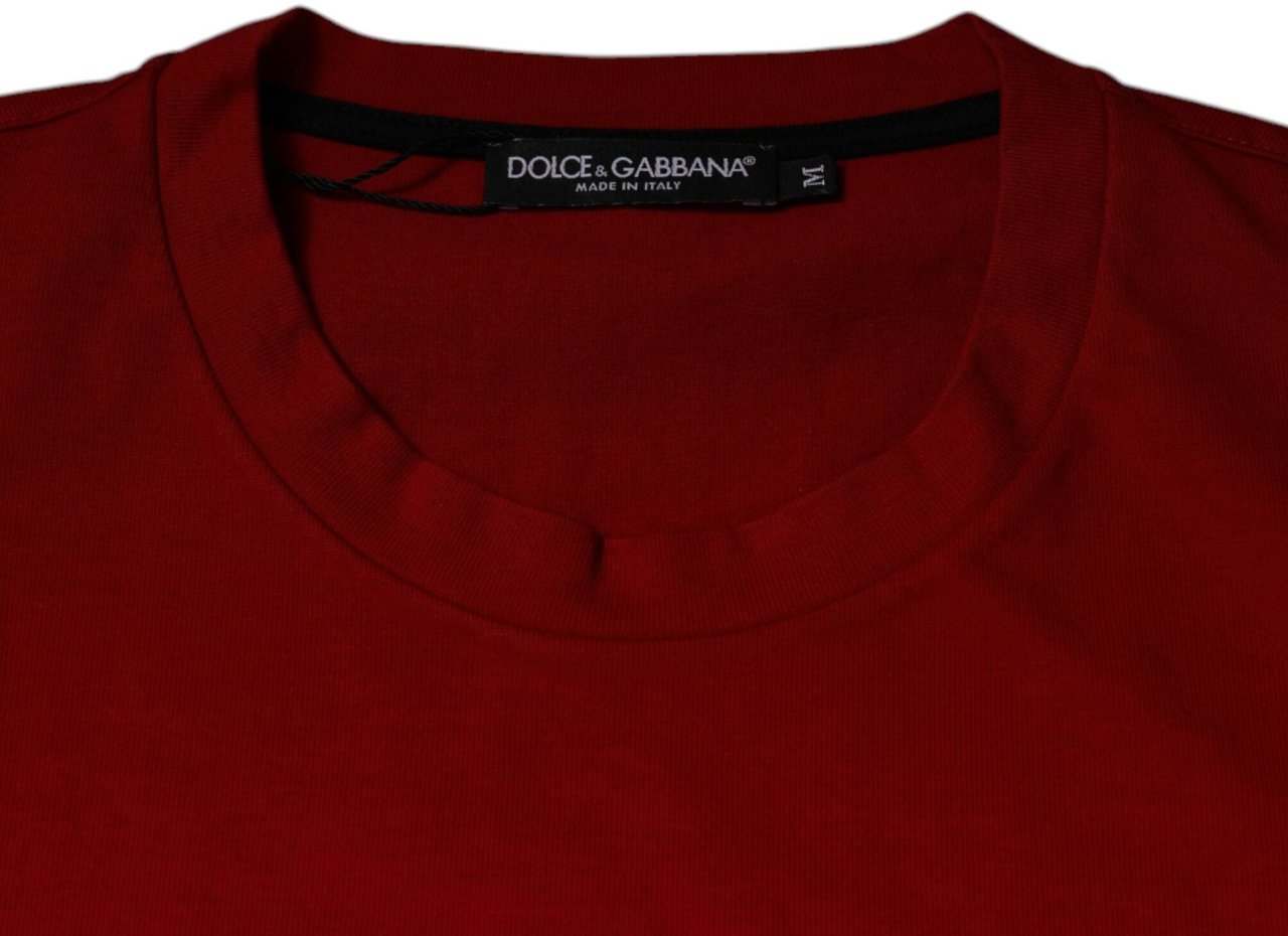Dolce & Gabbana Red DG Eye Cotton Crew Neck T-shirt Rood
