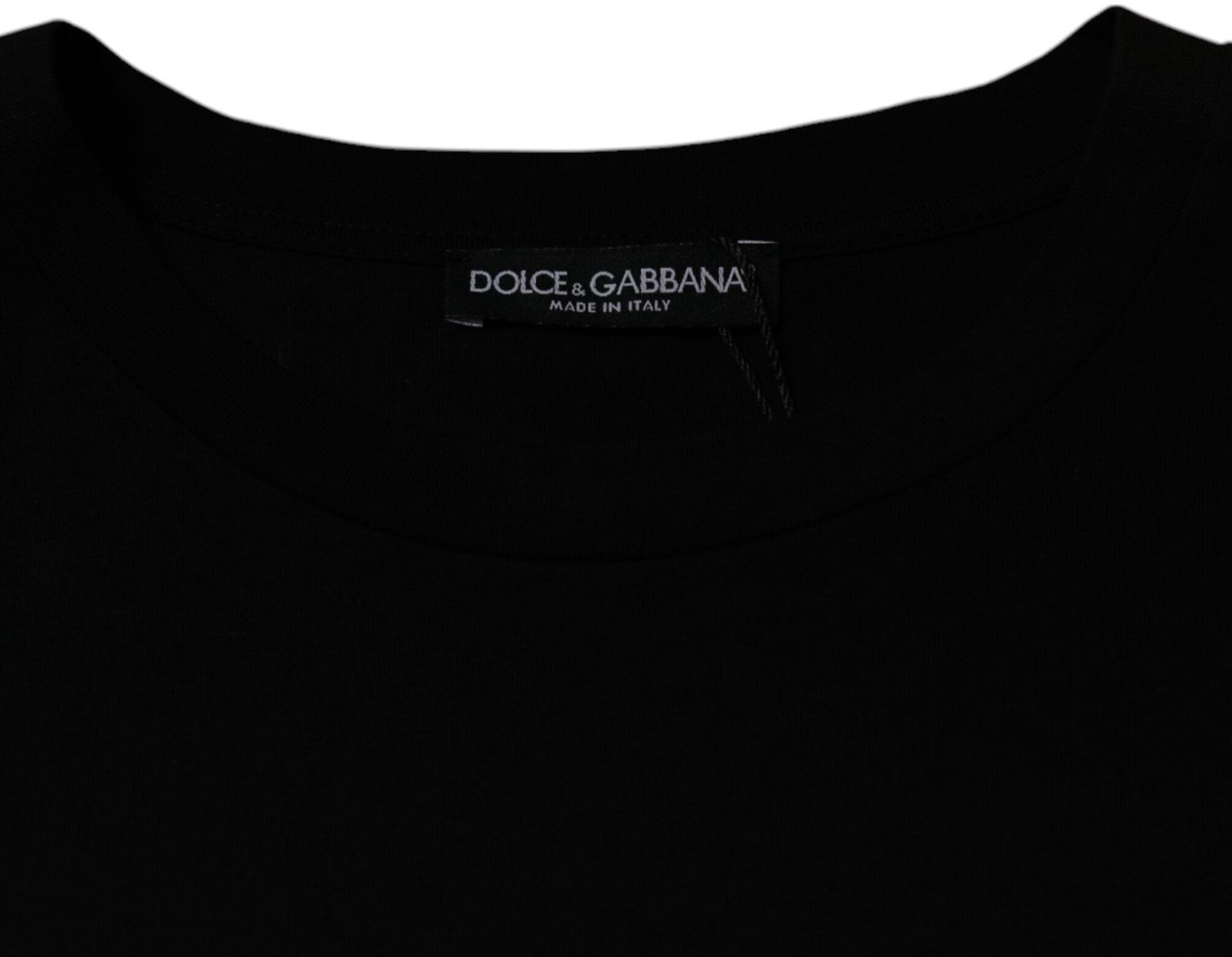 Dolce & Gabbana Black Crew Neck Short Sleeve T-shirt Zwart