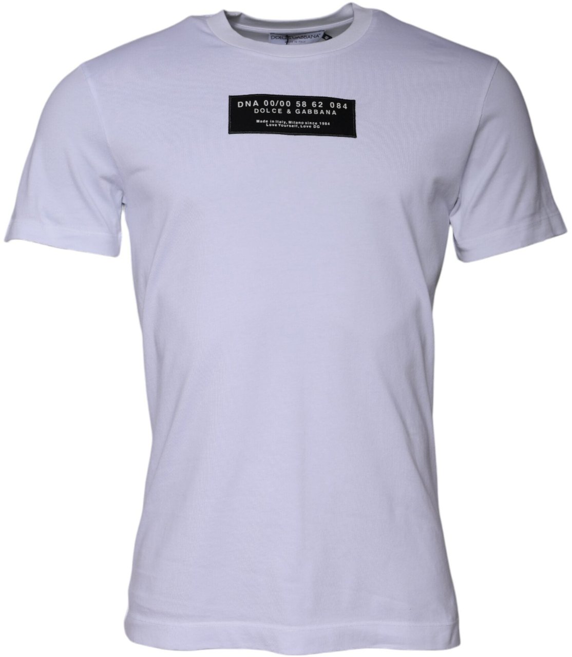 Dolce & Gabbana White Logo Print Cotton Crew Neck T-shirt Divers