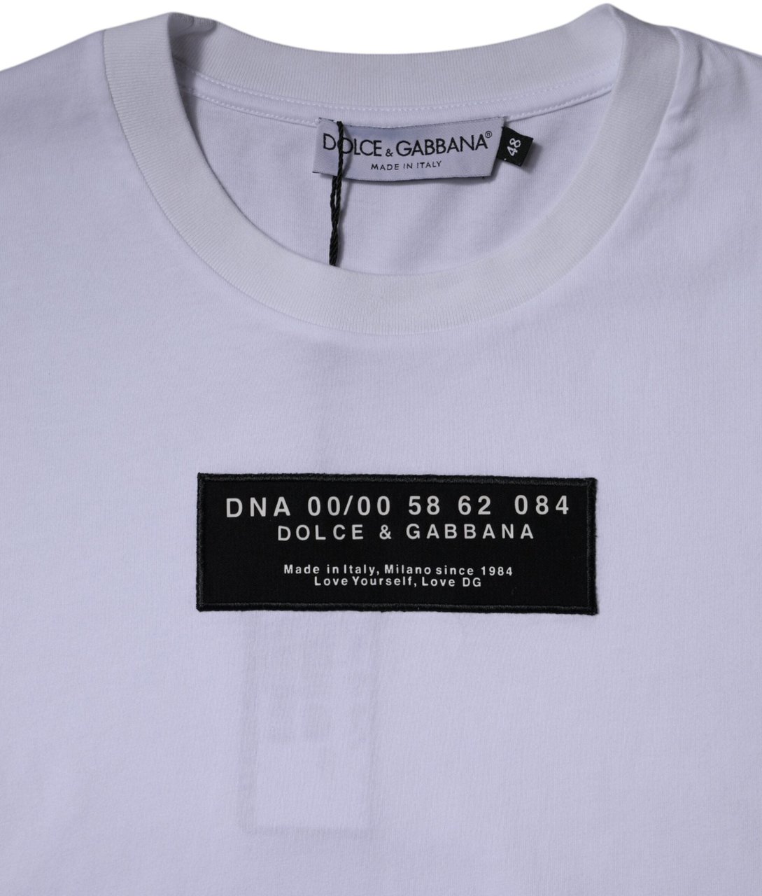 Dolce & Gabbana White Logo Print Cotton Crew Neck T-shirt Divers