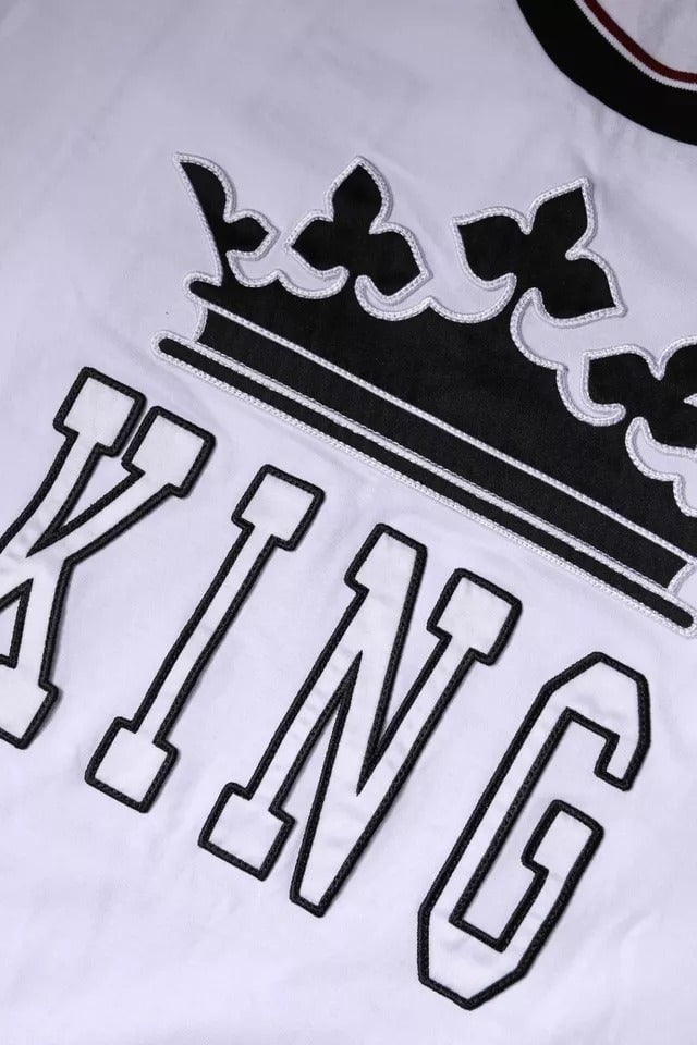 Dolce & Gabbana White Jersey Crew Neck Short Sleeves T-shirt Geel