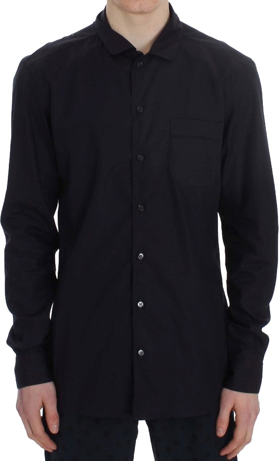 Dolce & Gabbana Purple Striped Cotton Pajama Lounge Shirt Paars