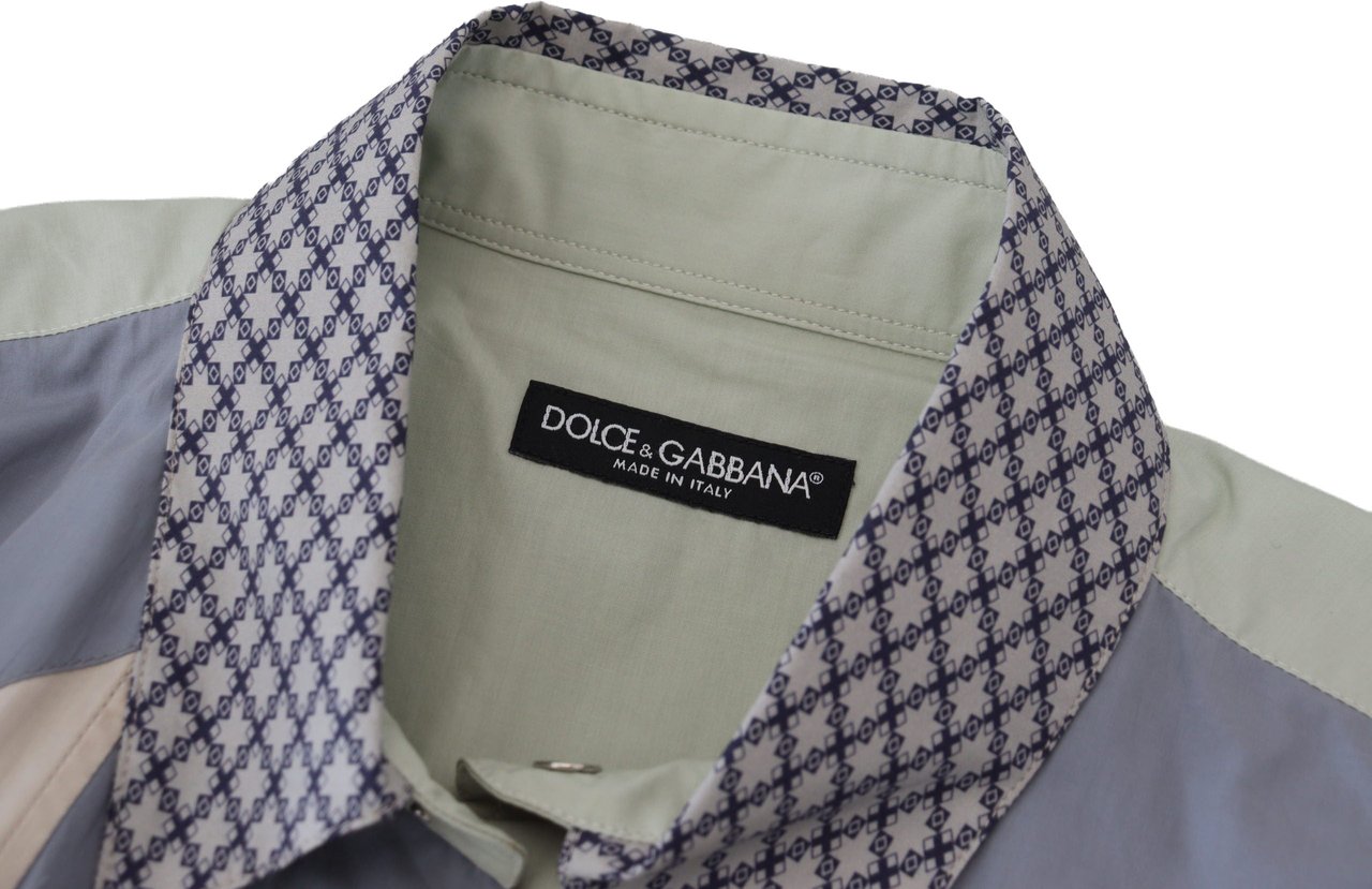 Dolce & Gabbana Multicolor Cotton Patchwork Slim Shirt Divers