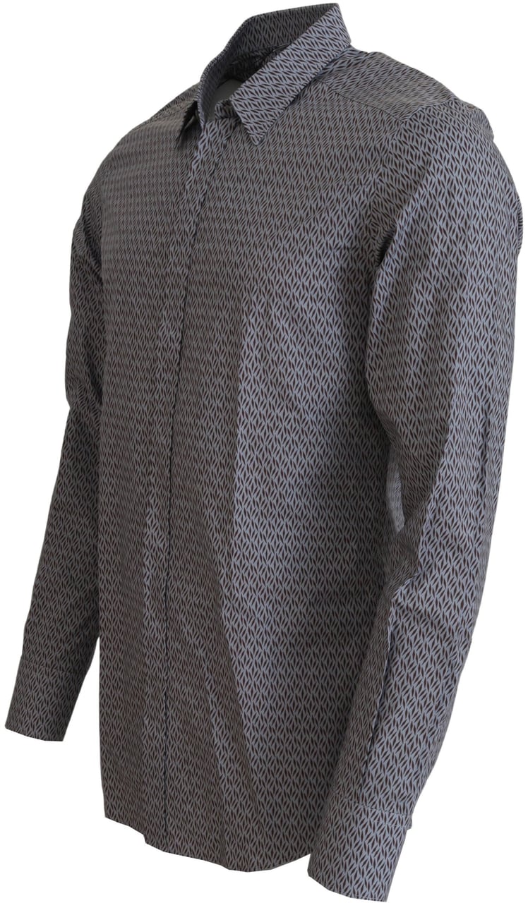 Dolce & Gabbana Gray Brown GOLD Slim Fit Dress Formal Shirt Grijs