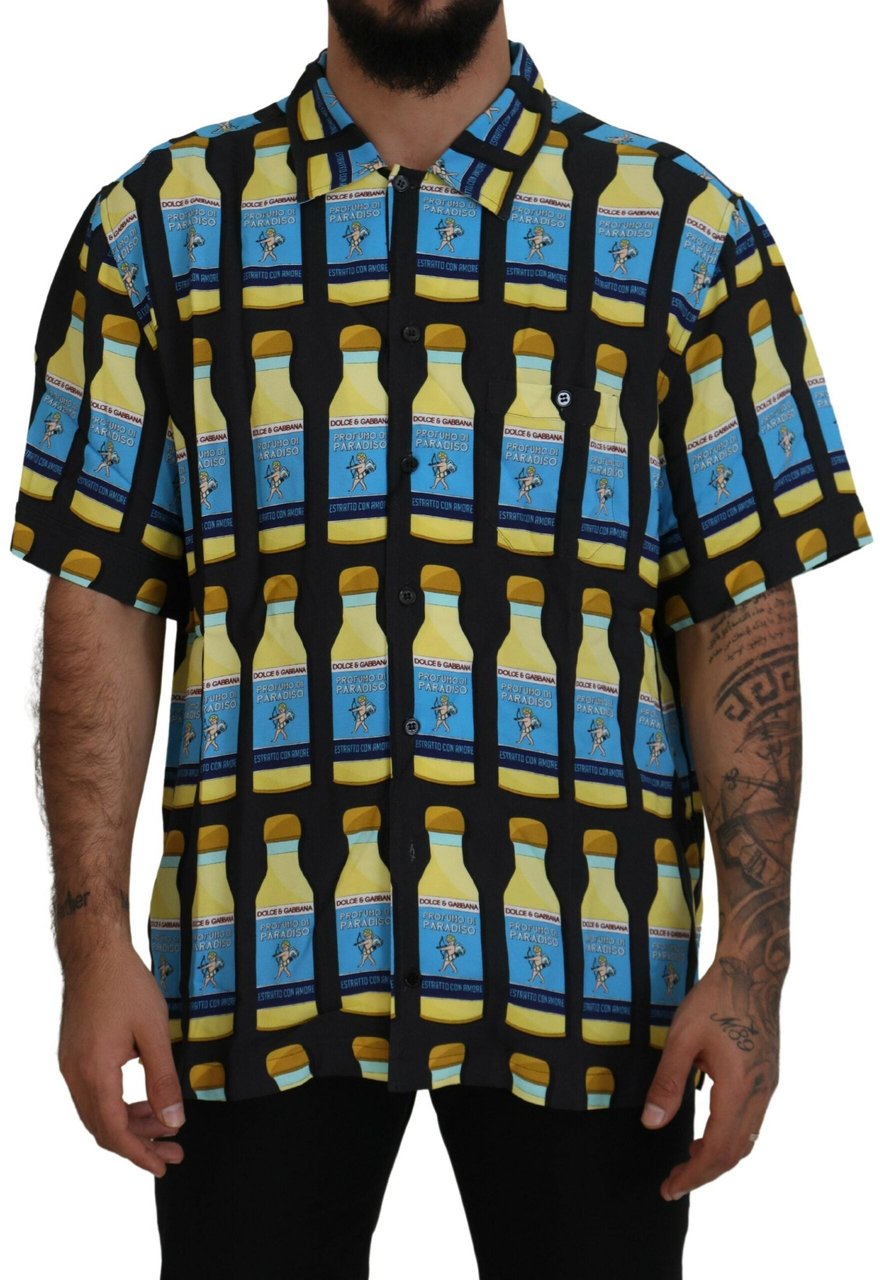Dolce & Gabbana Multicolor Printed Viscose Casual Shirt Divers