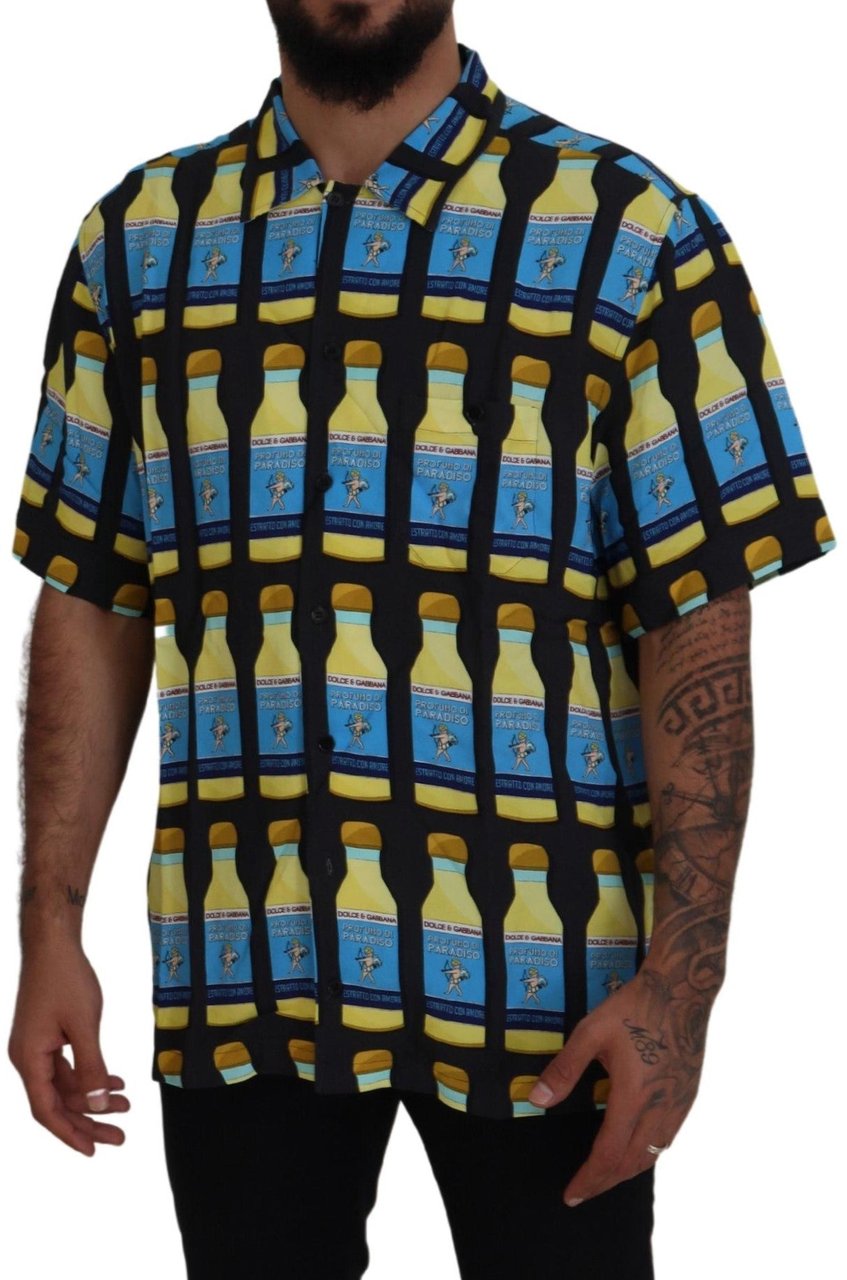 Dolce & Gabbana Multicolor Printed Viscose Casual Shirt Divers