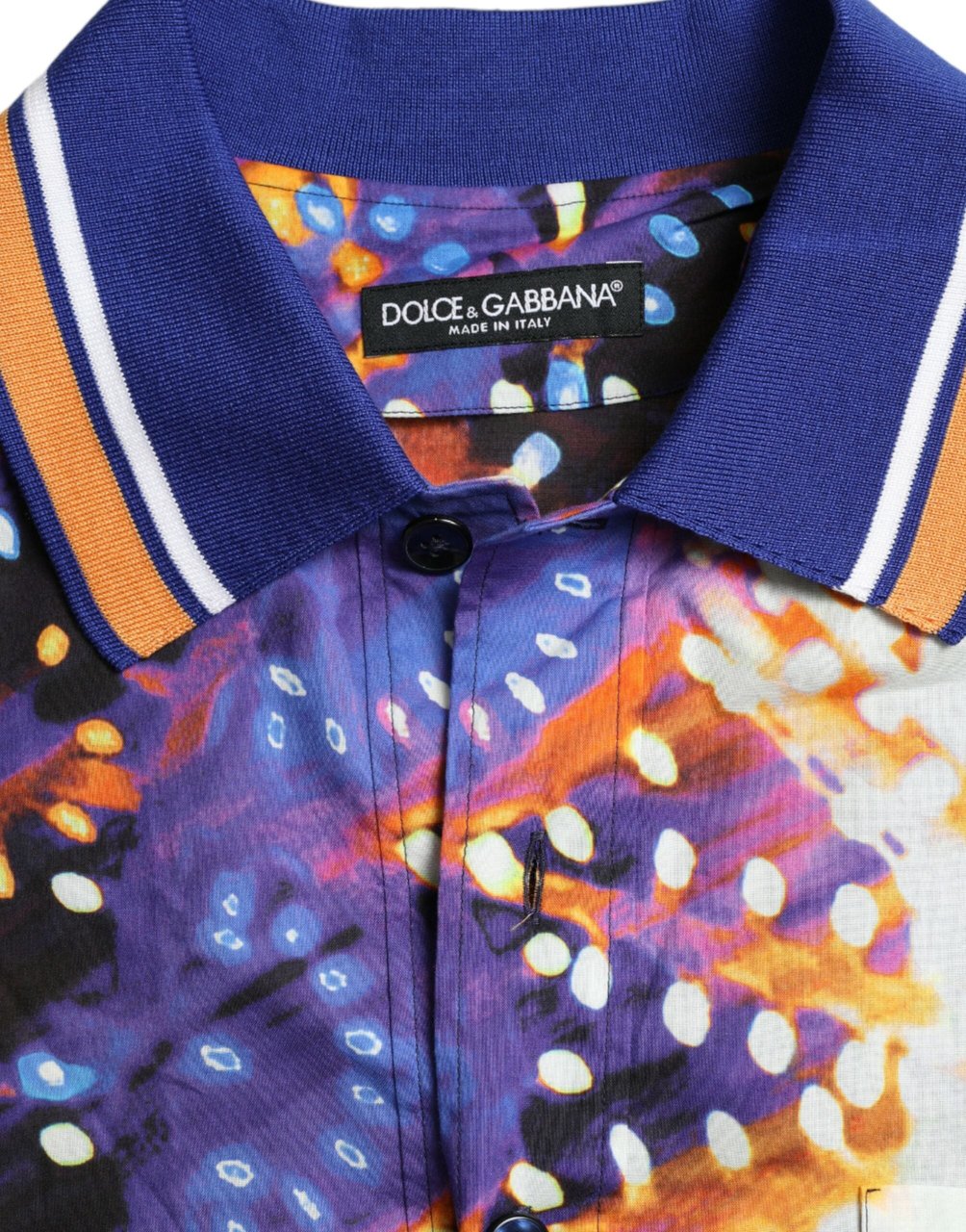Dolce & Gabbana Multicolor Luminarie Print Cotton Casual Shirt Divers