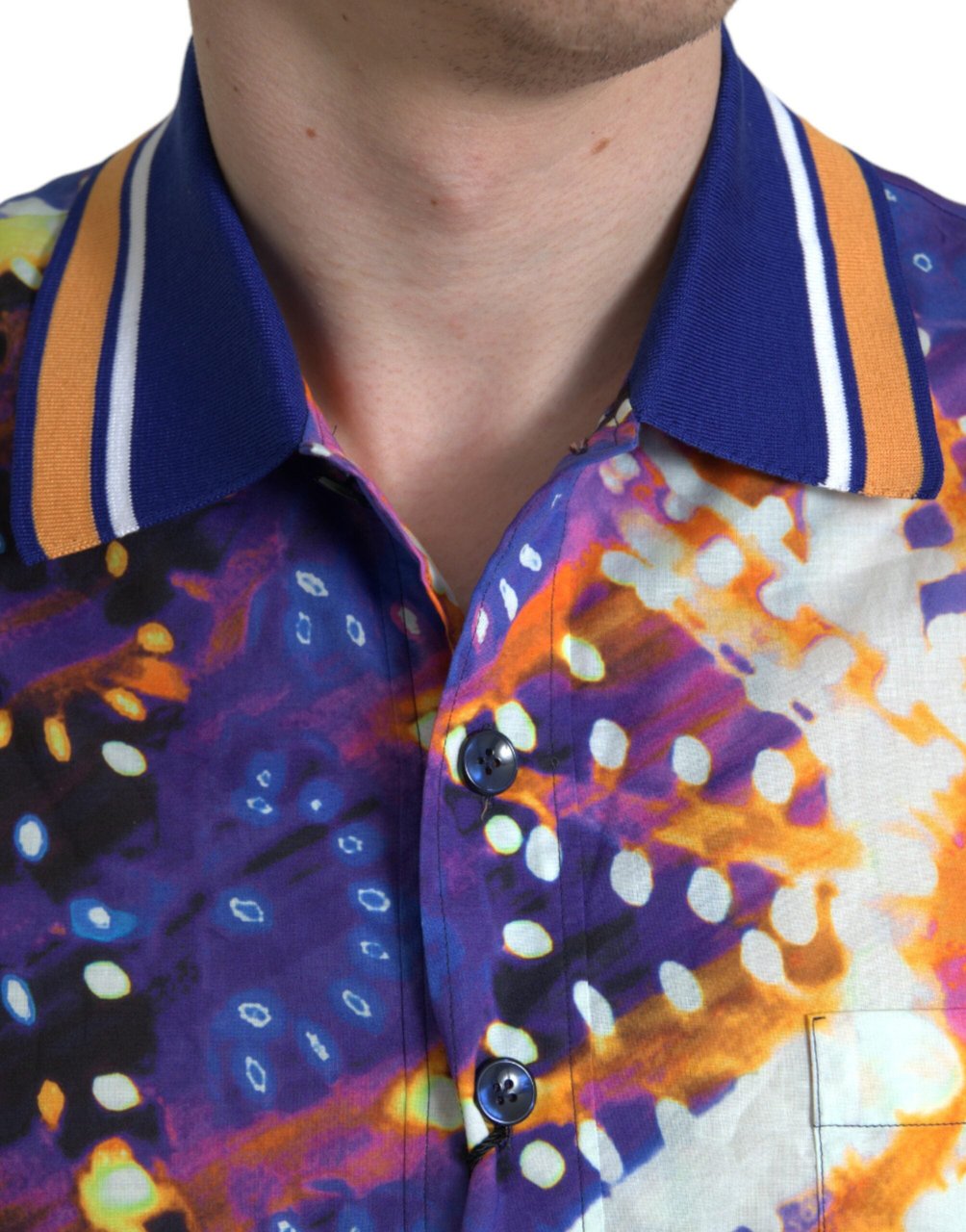 Dolce & Gabbana Multicolor Luminarie Print Cotton Casual Shirt Divers