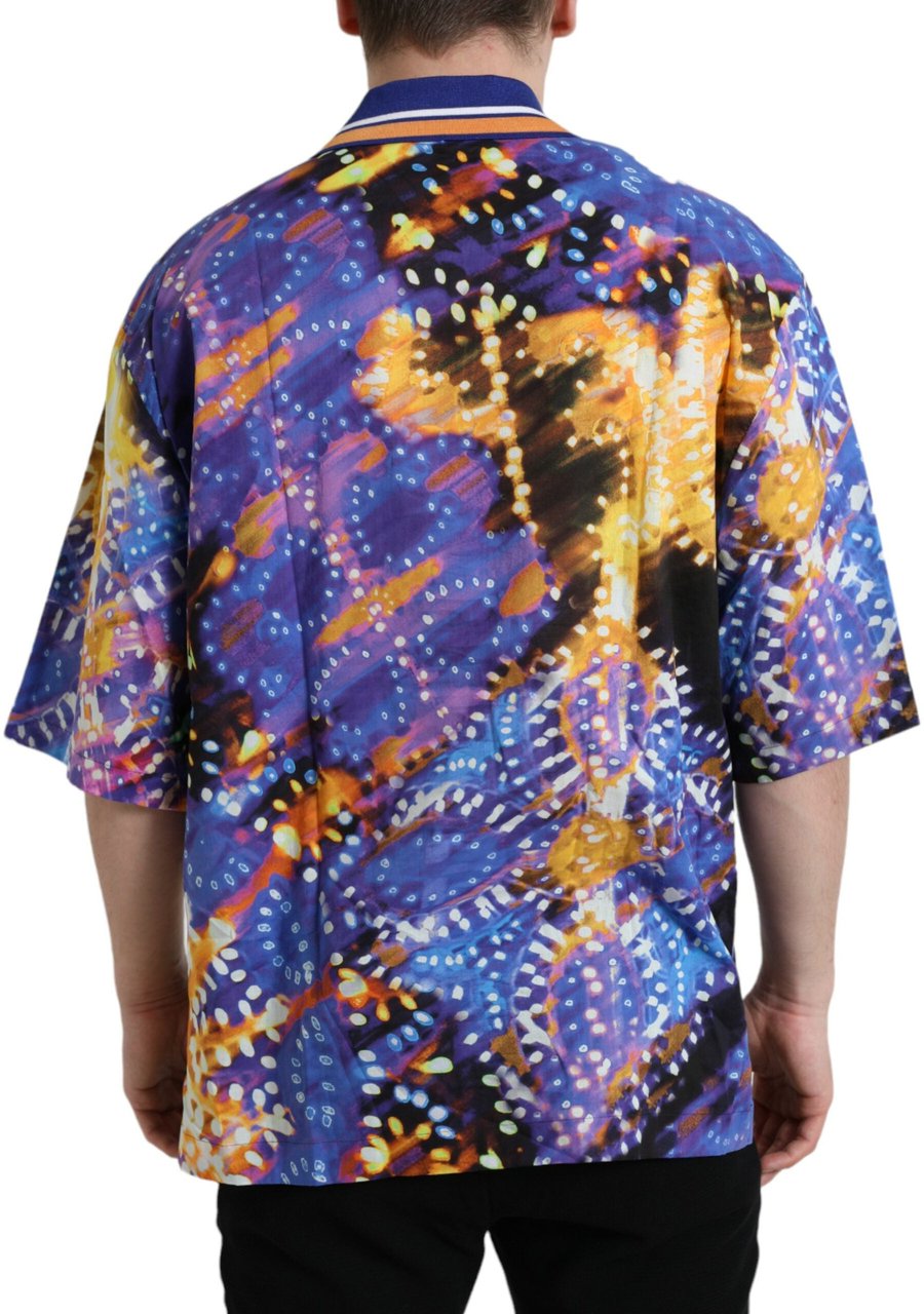 Dolce & Gabbana Multicolor Luminarie Print Cotton Casual Shirt Divers