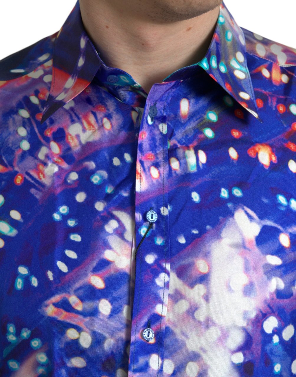 Dolce & Gabbana Purple Luminarie Silk Slim MARTINI Shirt Divers