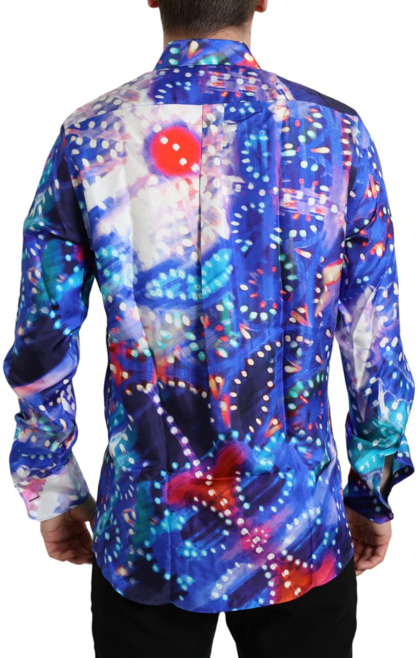 Dolce & Gabbana Purple Luminarie Silk Slim MARTINI Shirt Divers