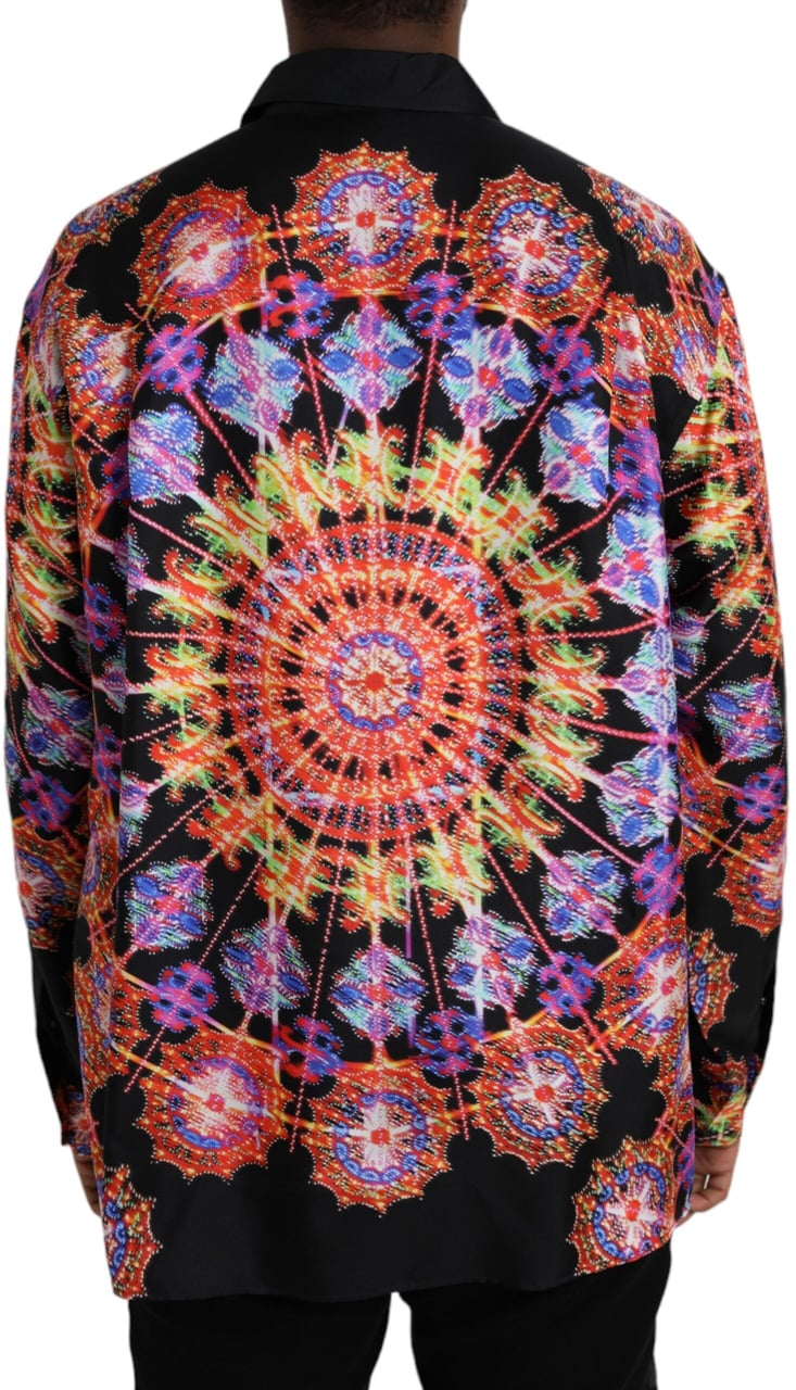 Dolce & Gabbana Multicolor Luminarie Silk Men Casual Shirt Divers
