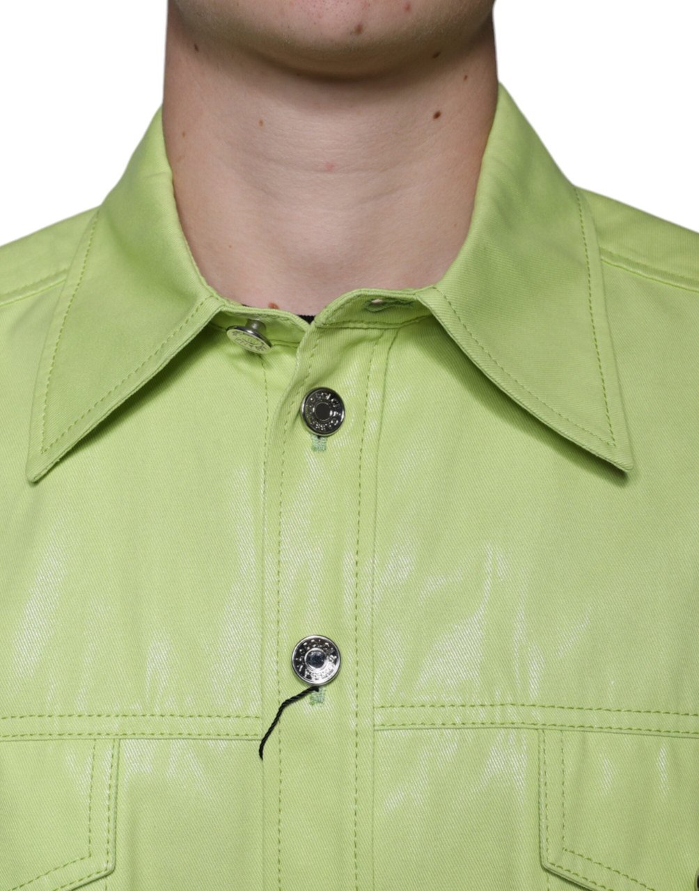 Dolce & Gabbana Green Cotton Collared Men Button Down Shirt Groen