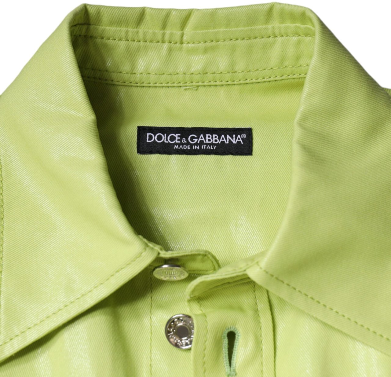 Dolce & Gabbana Green Cotton Collared Men Button Down Shirt Groen