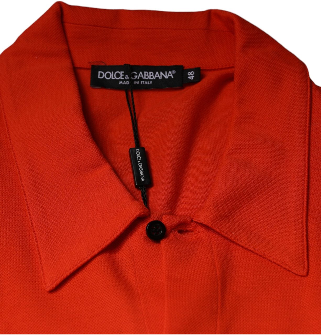 Dolce & Gabbana Orange Cotton Button Down Casual Polo Shirt Oranje