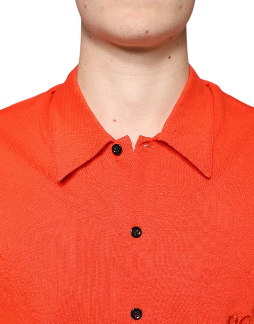 Dolce & Gabbana Orange Cotton Button Down Casual Polo Shirt Oranje