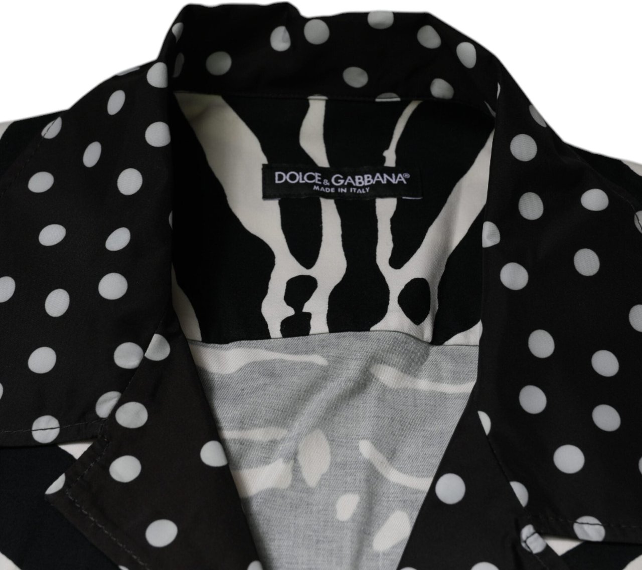 Dolce & Gabbana Black White Zebra Button Down Oversize Shirt Divers