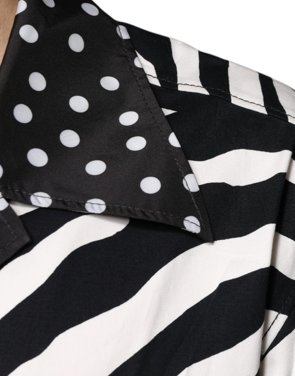 Dolce & Gabbana Black White Zebra Button Down Oversize Shirt Divers