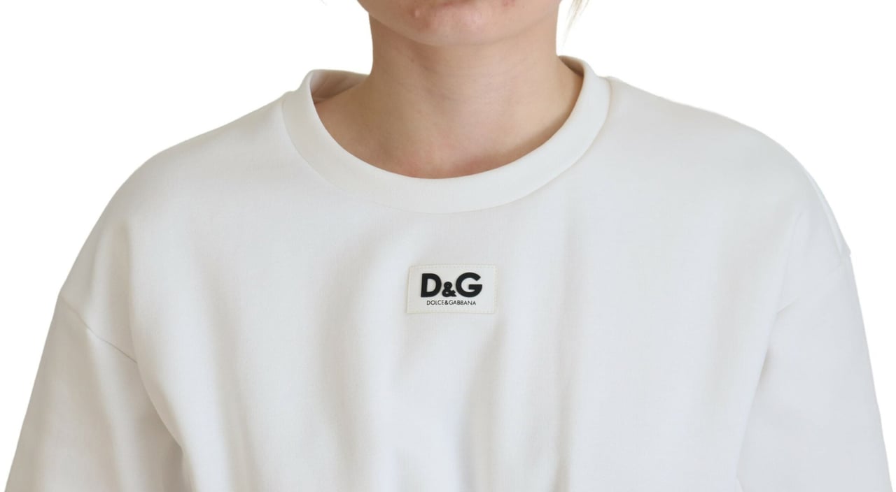 Dolce & Gabbana White Corset Stretch Cotton Top T-shirt Wit