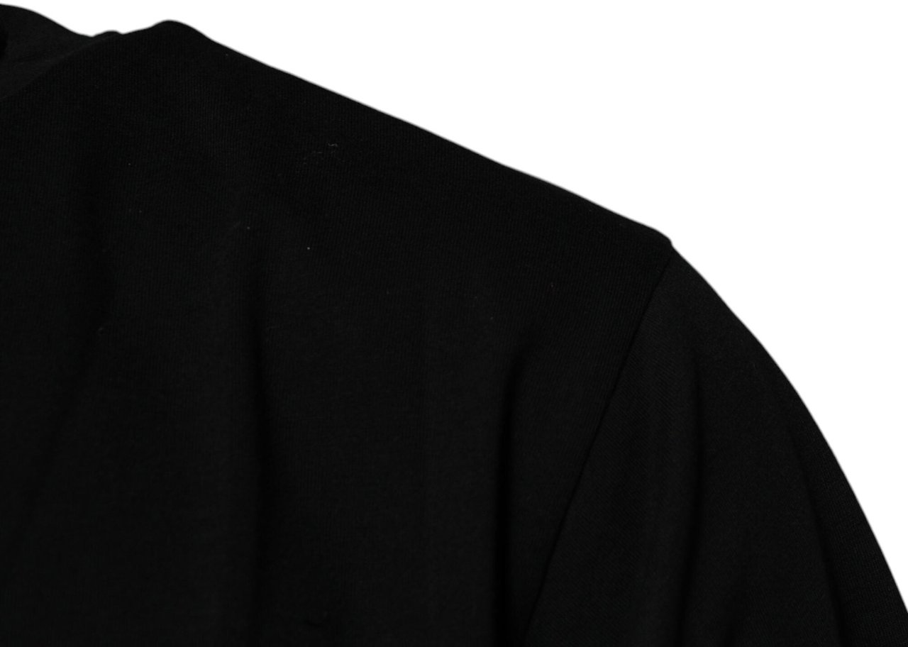 Dolce & Gabbana Black Amore Leopard Cotton Crew Neck T-shirt Zwart