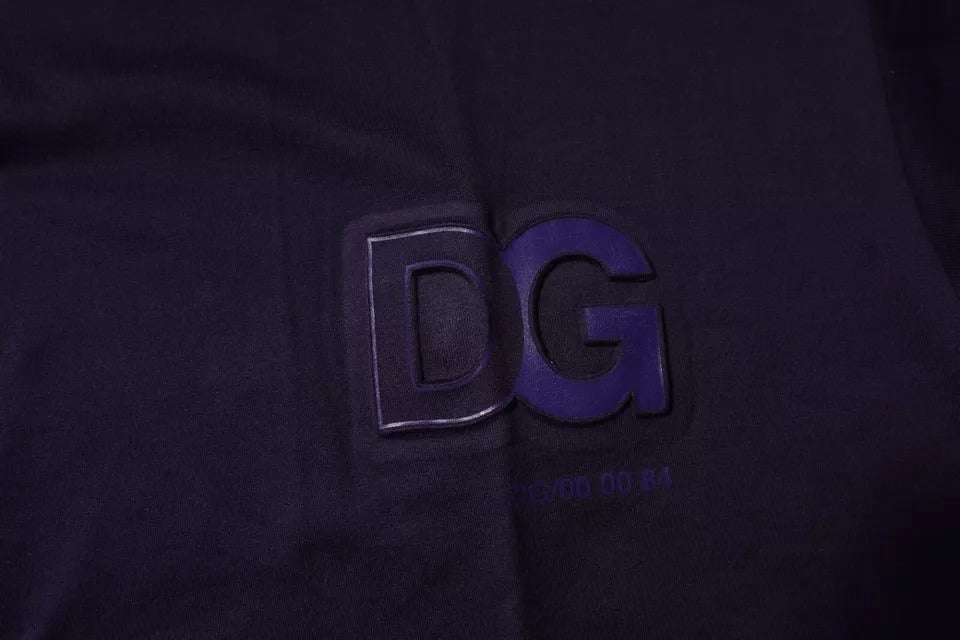 Dolce & Gabbana Navy Blue DG Logo Cotton Crew Neck T-shirt Divers