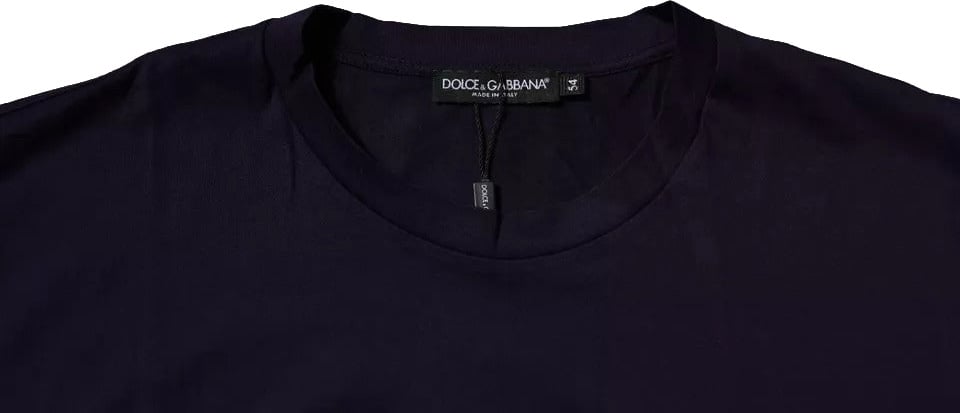 Dolce & Gabbana Navy Blue DG Logo Cotton Crew Neck T-shirt Divers