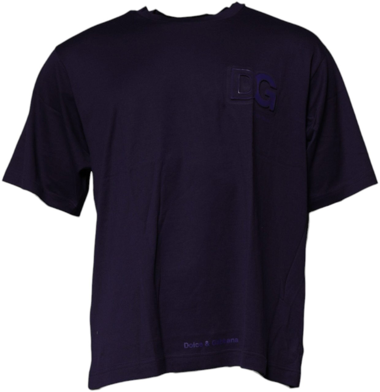 Dolce & Gabbana Navy Blue DG Logo Cotton Crew Neck T-shirt Divers