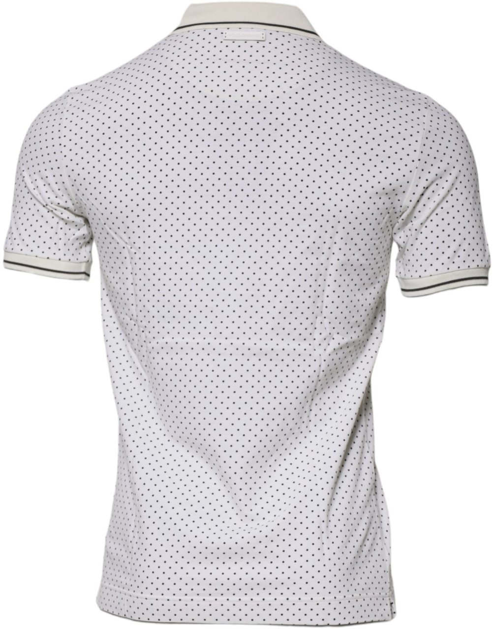 Dolce & Gabbana White Polka Dot Cotton Collared Polo T-shirt Wit