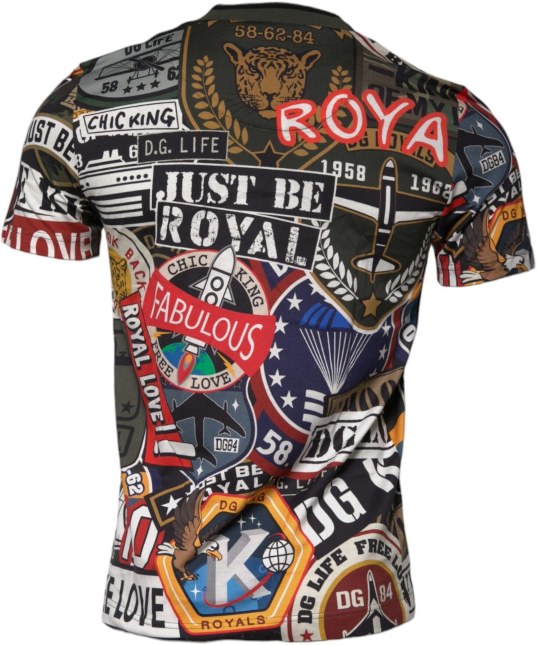 Dolce & Gabbana Multicolor Graphic Print Cotton Crew Neck T-shirt Divers
