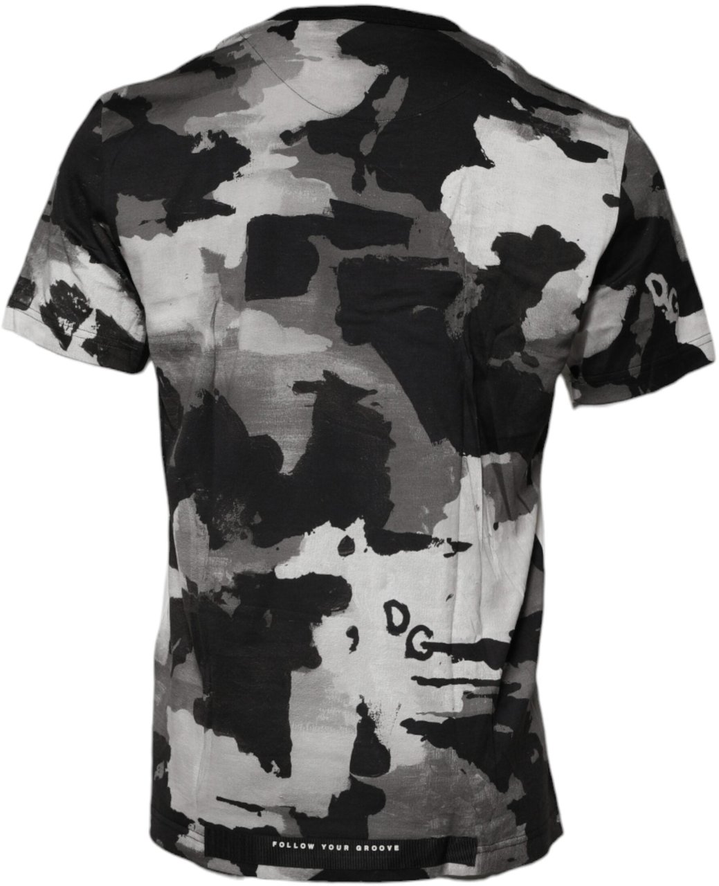 Dolce & Gabbana Multicolor Camouflage Crew Neck T-shirt Paars