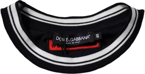 Dolce & Gabbana Dark Blue Logo Crown Cotton Crew Neck T-shirt Grijs