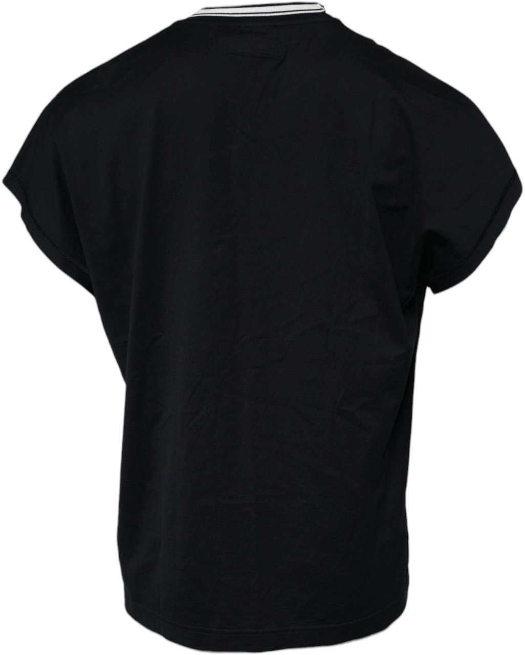 Dolce & Gabbana Dark Blue Logo Crown Cotton Crew Neck T-shirt Grijs
