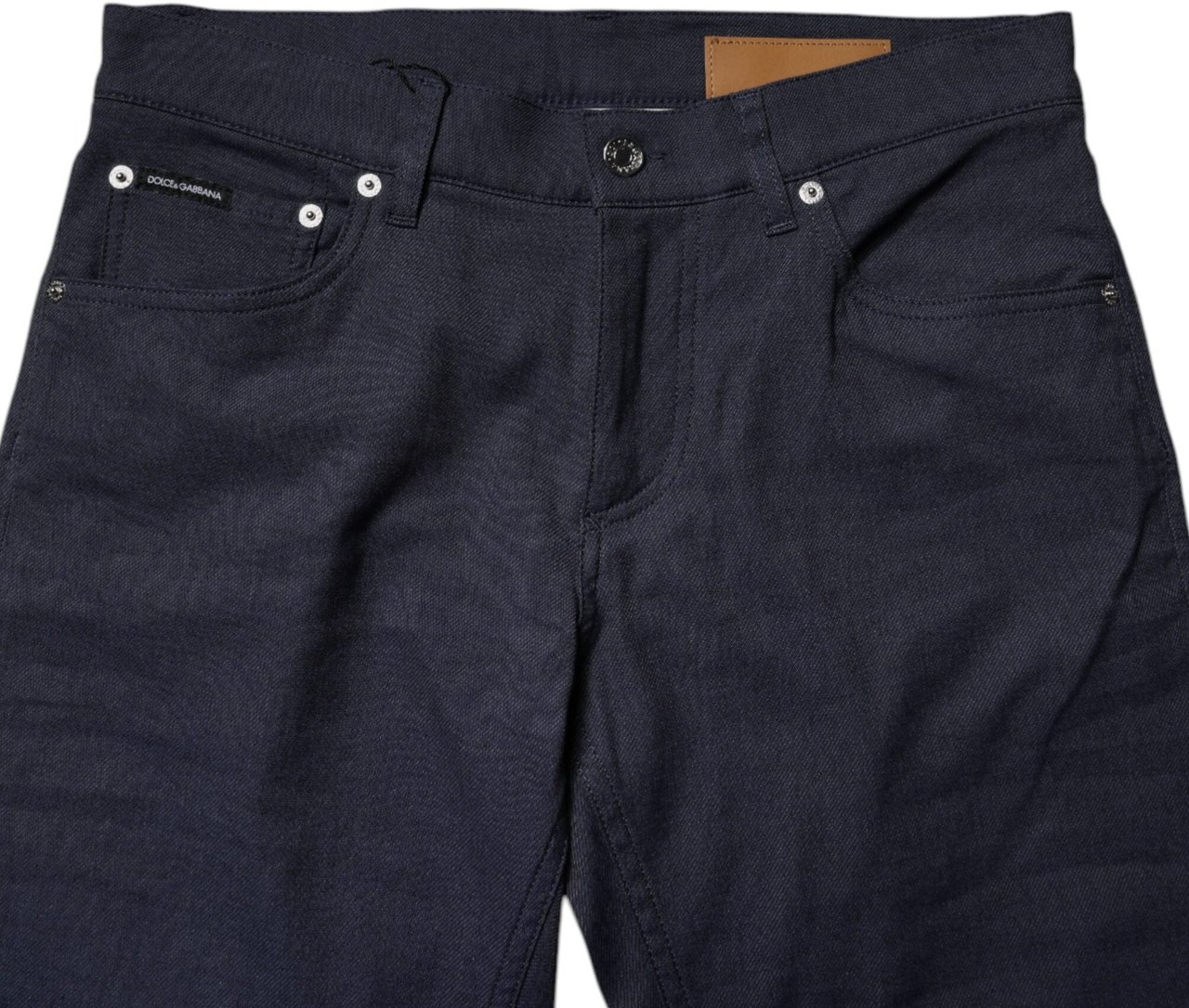 Dolce & Gabbana Dark Blue Cotton Stretch Skinny Denim Jeans Blauw