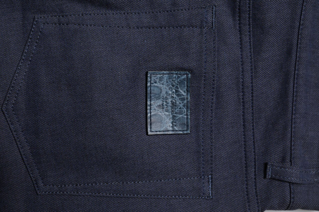 Dolce & Gabbana Dark Blue Cotton Stretch Skinny Denim Jeans Blauw