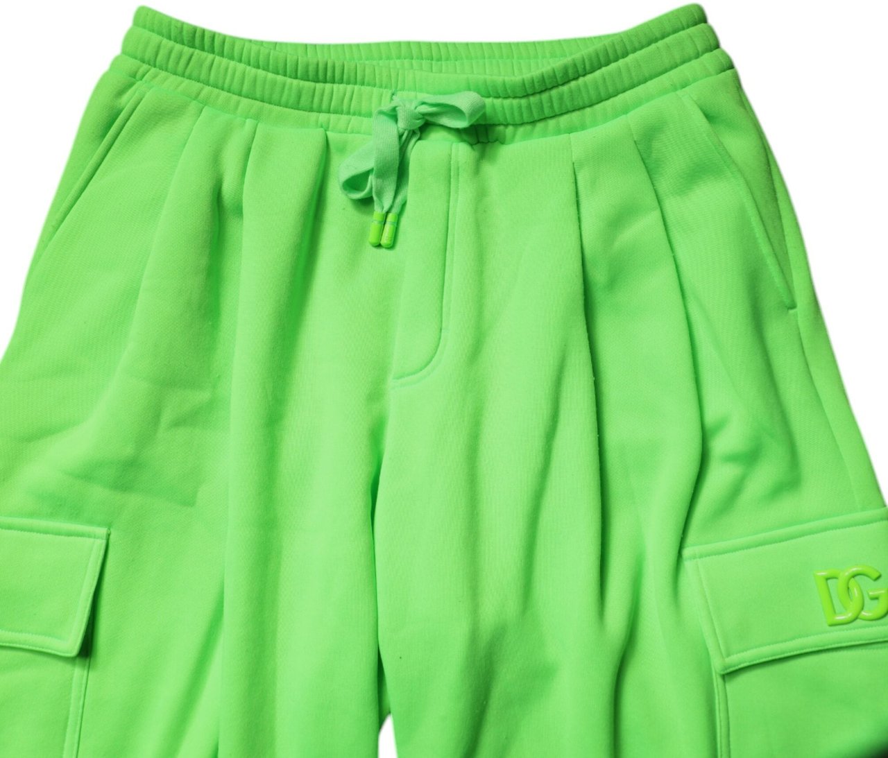 Dolce & Gabbana Neon Green Cargo Jogger Men Sweatpants Pants Lichtgrijs