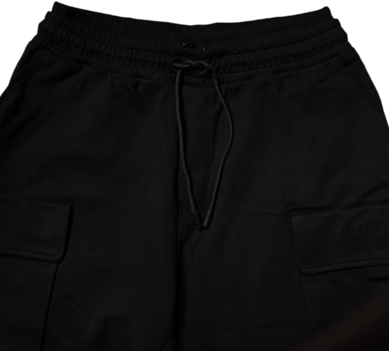 Dolce & Gabbana Black Cotton Men Cargo Jogger Sweatpants Pants Zwart