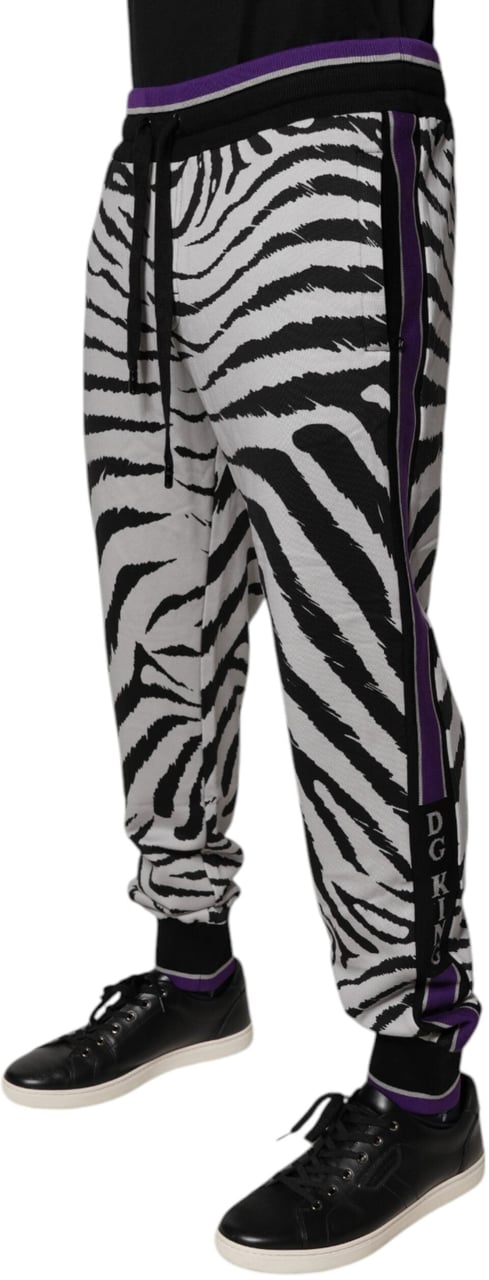 Dolce & Gabbana Black White Zebra Men Jogger Sweatpants Pants Divers