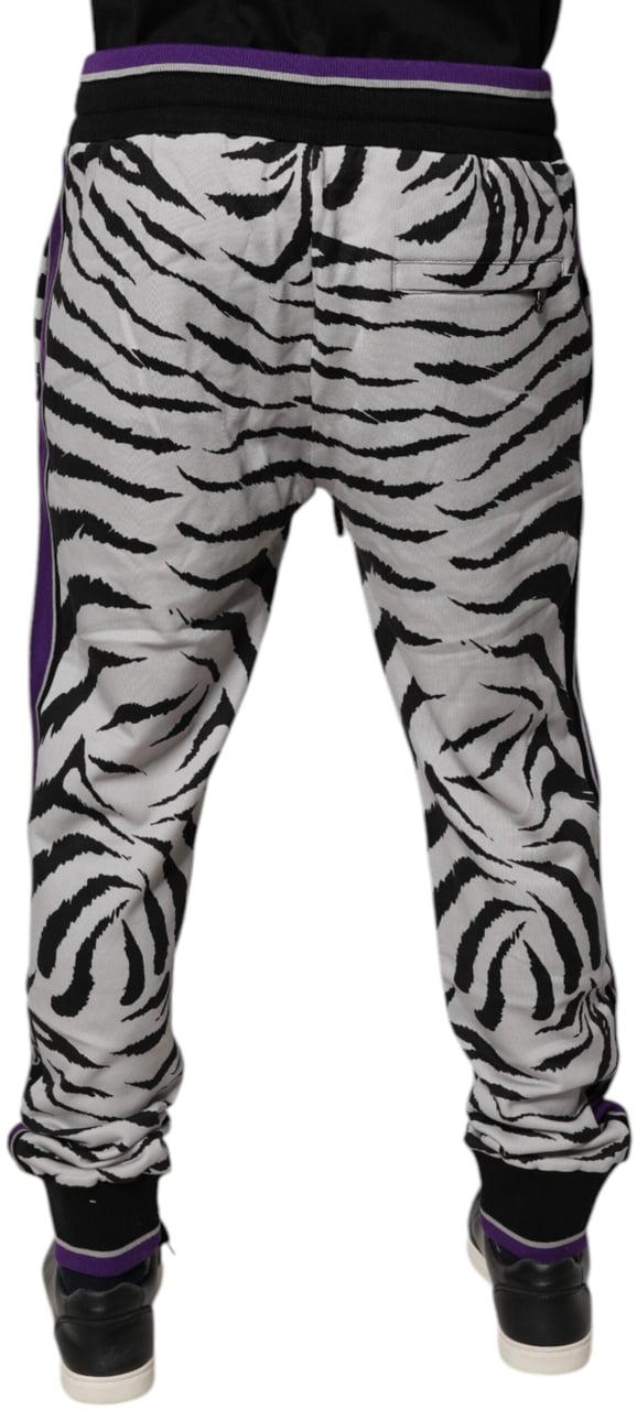 Dolce & Gabbana Black White Zebra Men Jogger Sweatpants Pants Divers