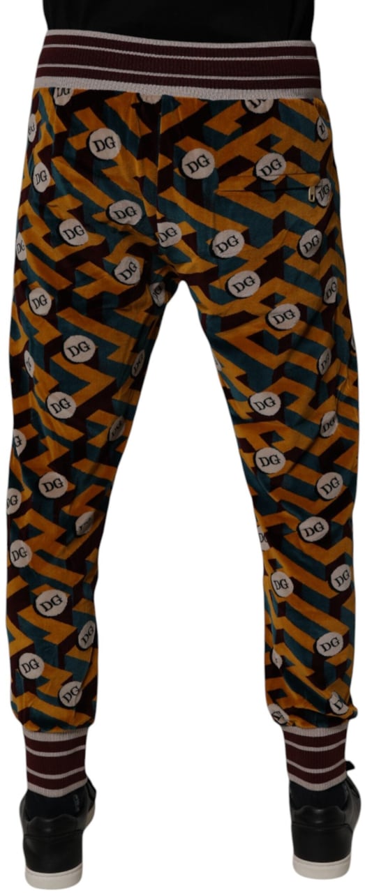 Dolce & Gabbana Multicolor Logo Monogram Jogger Sweatpants Pants Zwart