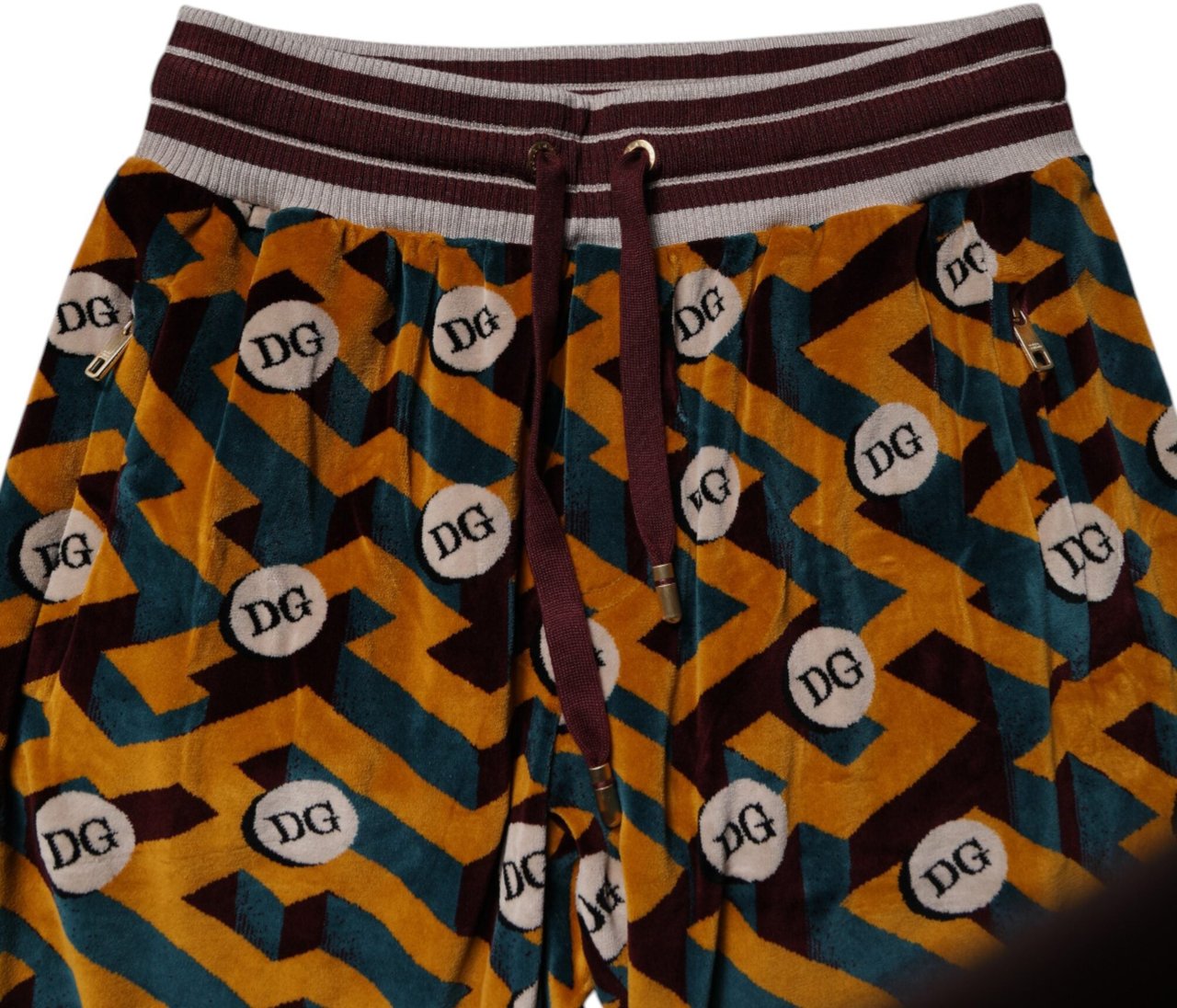 Dolce & Gabbana Multicolor Logo Monogram Jogger Sweatpants Pants Zwart