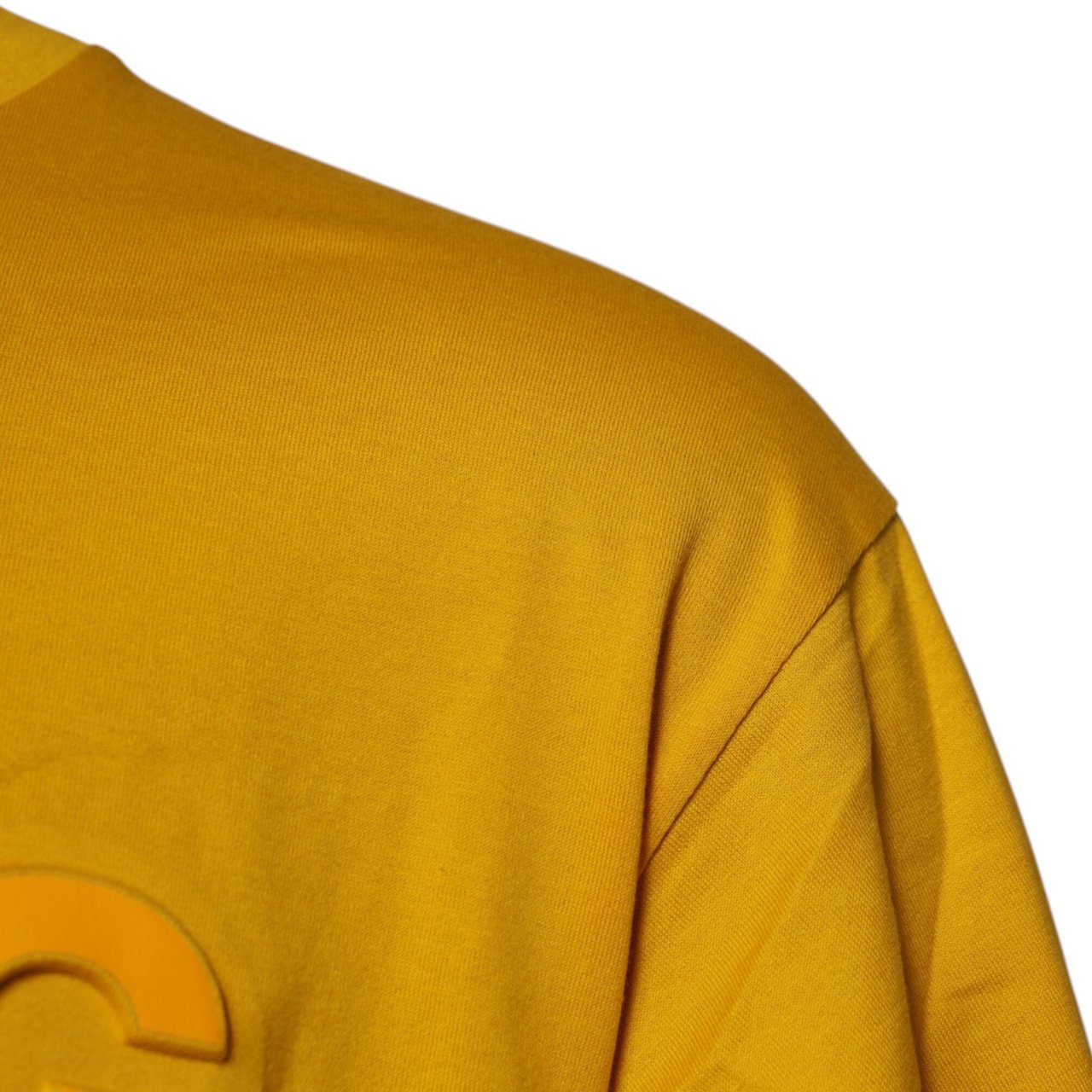 Dolce & Gabbana Dark Yellow Logo Cotton Men Crew Neck T-shirt Geel
