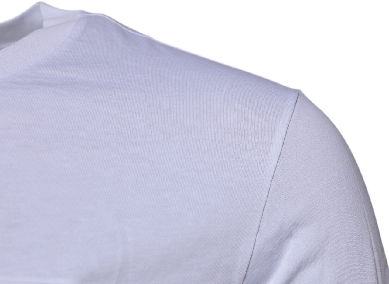 Dolce & Gabbana White Logo Plaque Cotton Crew Neck T-shirt Wit