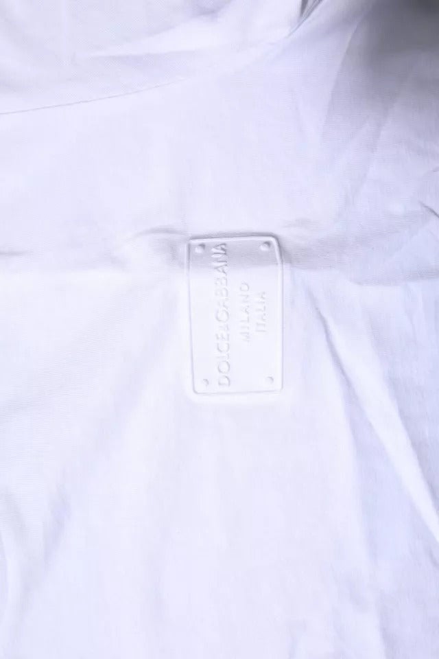 Dolce & Gabbana White Logo Plaque Cotton Crew Neck T-shirt Wit
