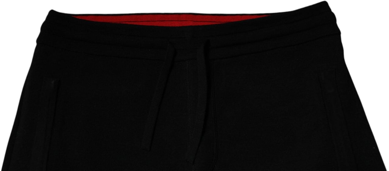 Dolce & Gabbana Black Wool Mid Waist Jogger Sweatpants Pants Zwart