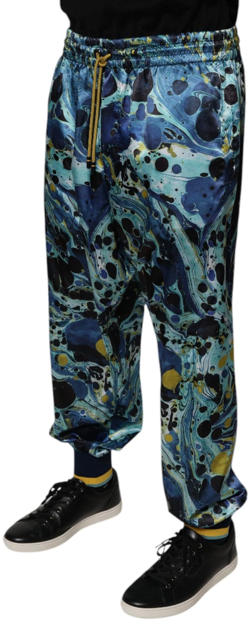 Dolce & Gabbana Multicolor Marble Print Jogger Men Sweatpants Pants Divers