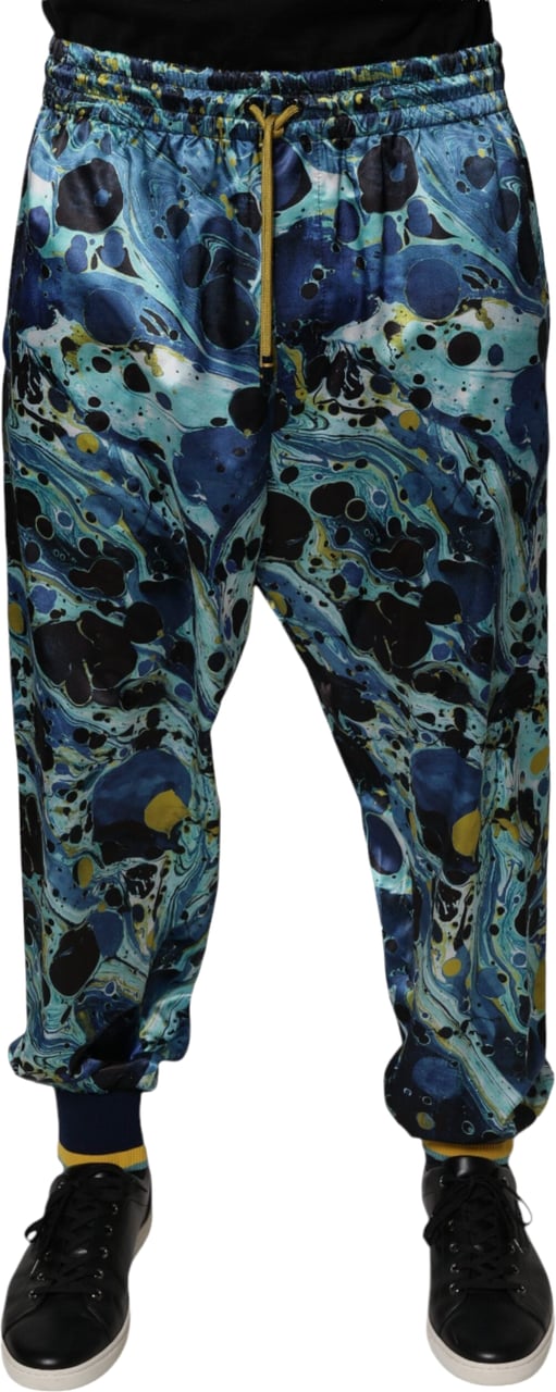 Dolce & Gabbana Multicolor Marble Print Jogger Men Sweatpants Pants Divers