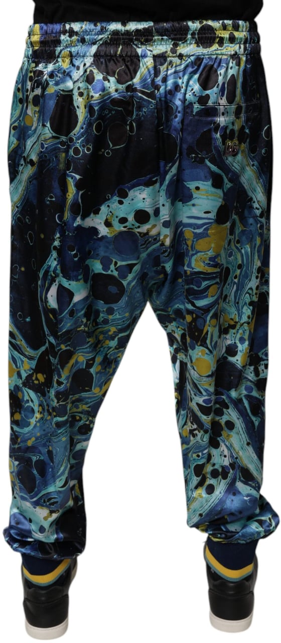 Dolce & Gabbana Multicolor Marble Print Jogger Men Sweatpants Pants Divers